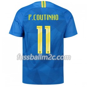 Fußballtrikots Brasilien P.Coutinho 11 Auswärts Trikotsatz WM 2018